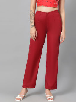 KOTTY - Womens Cotton Blend Straight Fit Trousers