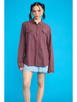 FREAKINS - Blaze Plum Solid Women Shirt