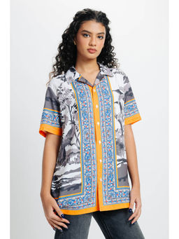 FREAKINS - White Printed Shirt