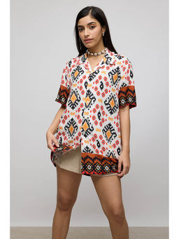 FREAKINS - Tribal Print Women Resort Shirt