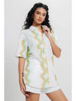 FREAKINS - White Print Shirt