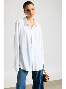 FREAKINS - Breezy Relaxed Classic White Shirt