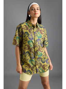 FREAKINS - Funny Face Printed Women Resort Shirt