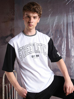 Hubberholme - Men Streetletics Typography Printed Round Neck Relaxed Fit Mesh T-shirt