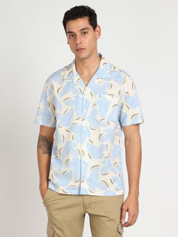 Lee - Men Printed Blue Comfort Fit Shirt