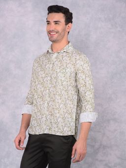 CRIMSOUNE CLUB - Men Multi Color Floral Print Linen Shirt