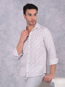 CRIMSOUNE CLUB - Men Purple Floral Print Shirt