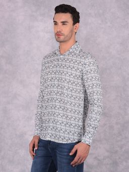 CRIMSOUNE CLUB - Men Grey Printed Shirt