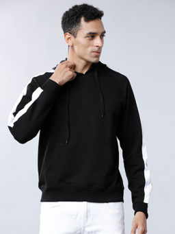 HIGHLANDER - Men Black and White Solid Hoodie