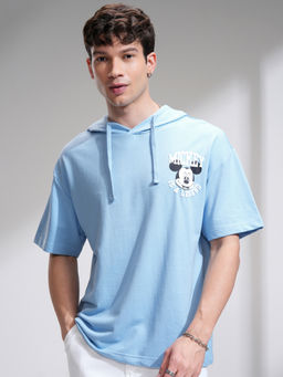 HIGHLANDER - Marvel Blue Oversized Drop Shoulder Hooded T-Shirt