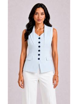 Powersutra - Women's Blue Solid Top