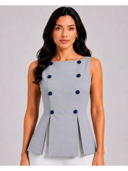 Powersutra - Women Grey Solid Top