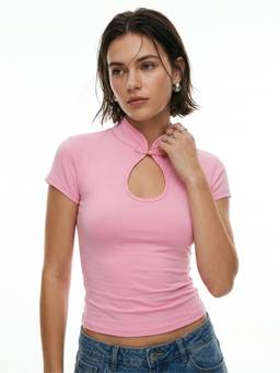 Outzidr - Pink Key Hole Detail Solid Top