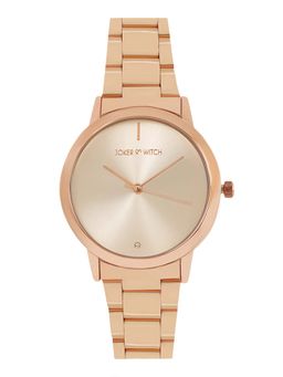 Joker and Witch - Joker & Witch Midnight All Rose Gold Dial Metallic Link Strap Analog Womens Watch