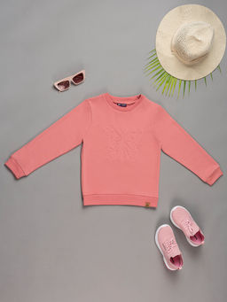 Purple United Kids - Girls Pink Solid Sweatshirt