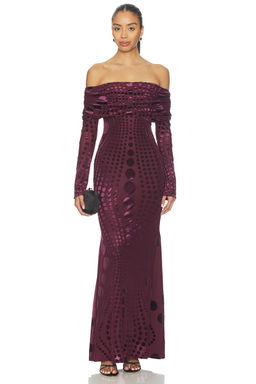 AFRM - Thelma Burnout Velvet Dress