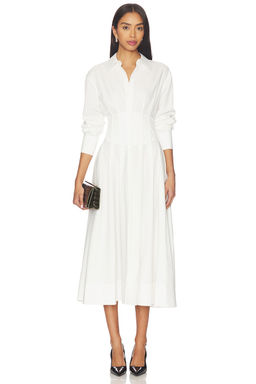 Alice + Olivia - Edie Corset Button Down Midi Dress