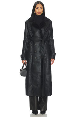 Bardot - Faux Leather Trench Coat