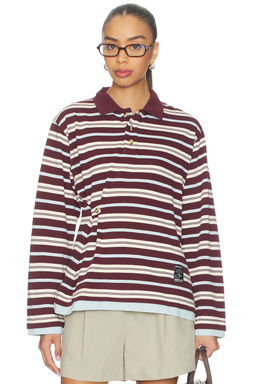 Damson Madder - Noah Cinch Layered Rugby Polo