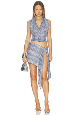 HANNE BLOCH - Knit Scarf Top And Skirt Set