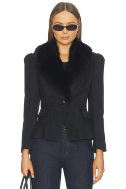 L'AGENCE - Kaisley Fur Collar Blazer
