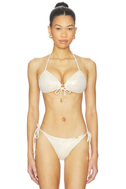 Luli Fama - Molded Push Up Bandeau Halter Bikini Top