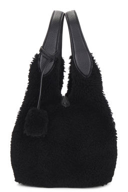 POLO RALPH LAUREN - Shearling & Pebble Leather Tote Medium