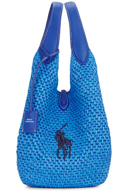 POLO RALPH LAUREN - Viscose Raffia Medium Tote
