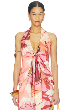 SEVEN WONDERS - Kaeli Tie Front Halter Top