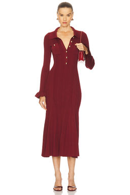 self-portrait - Ribbed Knit Midi Dress