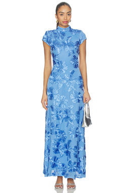 ROTATE - Mesh Capsleeve Maxi Dress