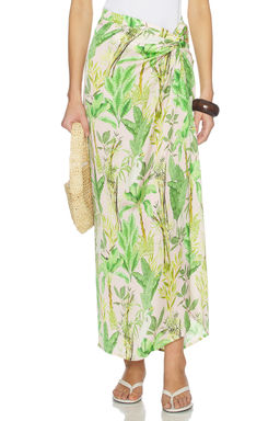 Verandah - Hand Draped Tropical Maxi Skirt