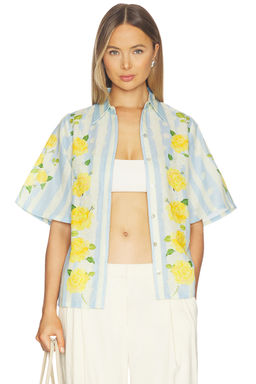 Verandah - Blooming Roses And Stripes Shirt