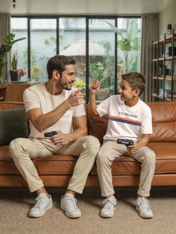 U.S. POLO ASSN. - Beige Mens Brand Embossed Slim Fit T-Shirt