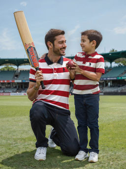U.S. POLO ASSN. - Horizontal Striped Slim Fit Red Polo T-Shirt