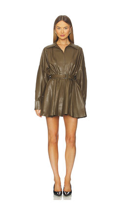 Norma Kamali - Super Oversized Boyfriend Shirt Flared Mini Dress