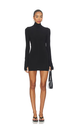 Norma Kamali - Long Sleeve Slim Fit Turtleneck Pickleball Dress