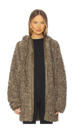 Norma Kamali - Oversized Raglan Sleeve Zip Front Hooded Jacket