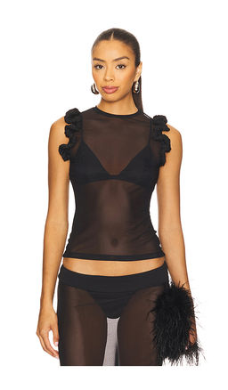 nastyamasha - Mesh Ruffle Top