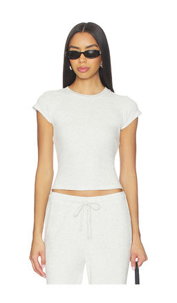 perfectwhitetee - Mindy Waffle Short Sleeve Tee