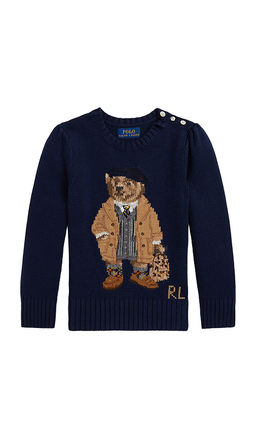 POLO RALPH LAUREN - Long Sleeve Intarsia Bear Sweater