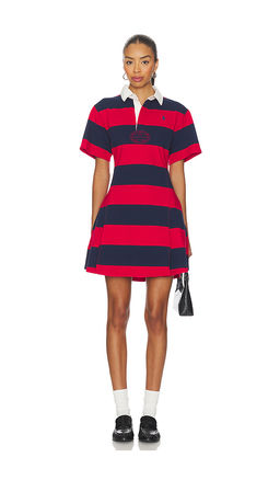 POLO RALPH LAUREN - Striped Cotton Jersey Rugby Dress