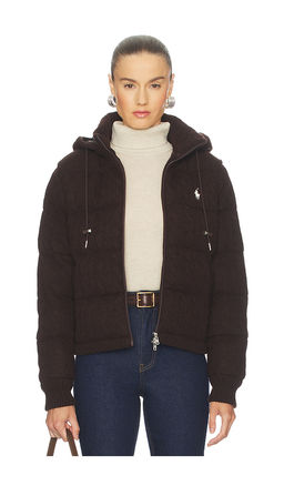 POLO RALPH LAUREN - Cable Knit Wool Cashmere Quilted Jacket