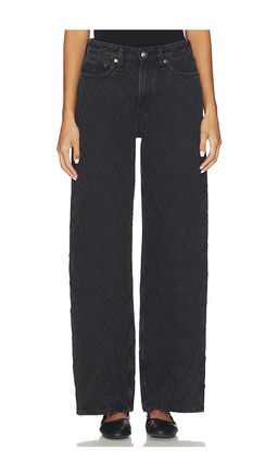Rag & Bone - Logan Quilted Wide Leg Jeans