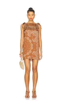 Rococo Sand - Knotted Shoulder Detail Mini Dress