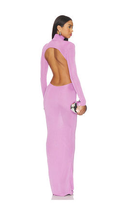 self-portrait - Pink Viscose Knit Maxi Dress