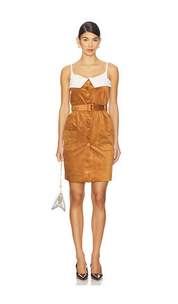 Shushu/Tong - Fan-shaped Turn-down Collar Camisole Dress