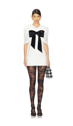 Shushu/Tong - Lace Overlay Shoulder Dress Three-piece Set