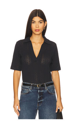 Vince - Elbow Sleeve Polo Top