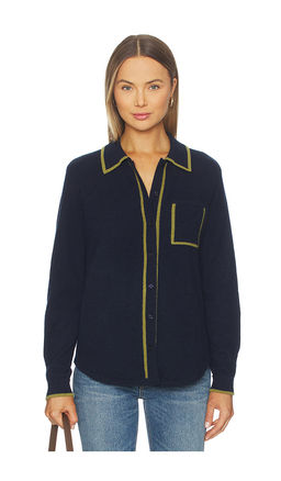 White + Warren - Cashmere Tipped Button Shirt